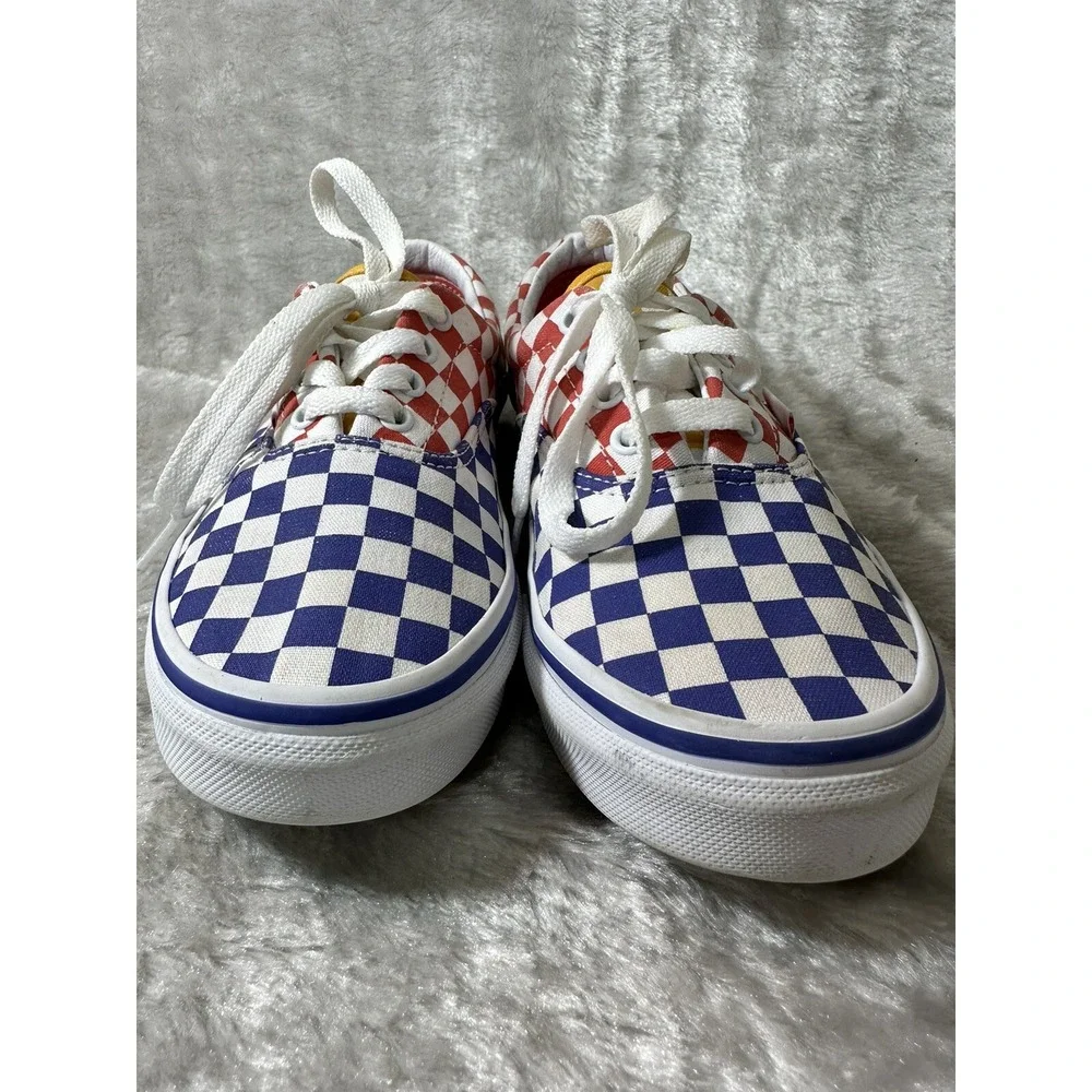 Vans Era Multi Color Checkerboard Red Blue‎ Yellow Sneakers Kids Juniors 4.0
